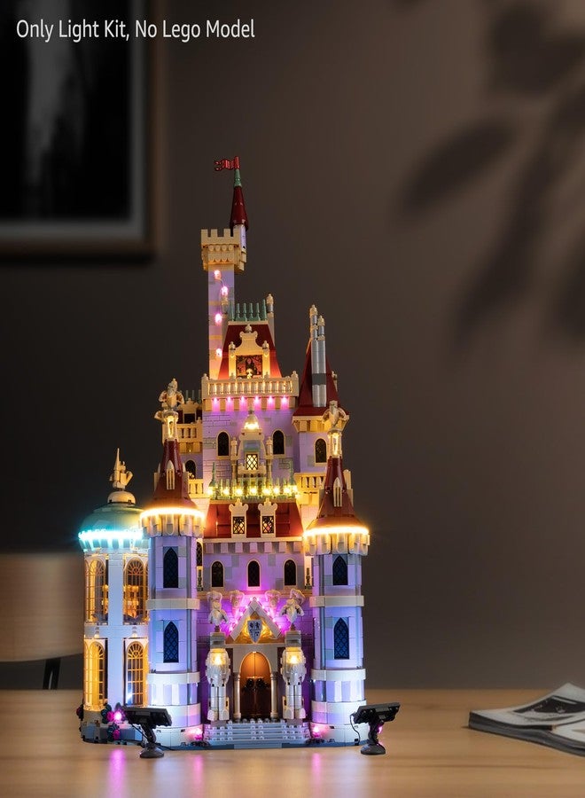 Kyglaring طقم إضاءة LED من Kyglaring متوافق مع مكعبات بناء قلعة الجميلة والوحش من ليغو 43263، ملحقات إضاءة مطورة لمجموعة النموذج 43263، مصابيح فقط (النموذج غير متضمن)، إصدار كلاسيكي - Image 5